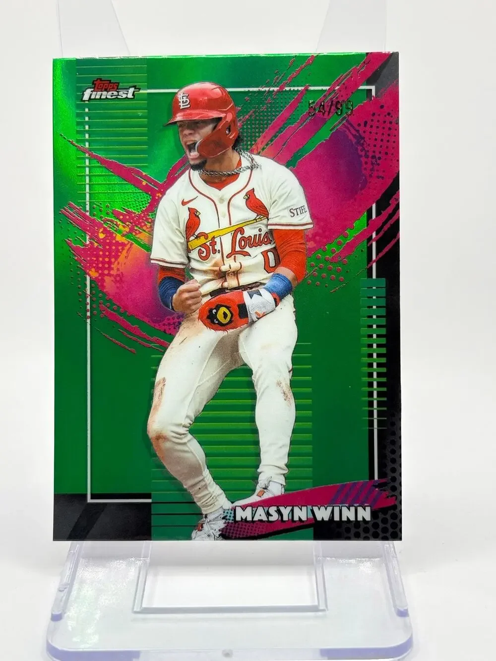 2026 Topps Finest Masyn Winn Rare Green Refractor 54/99 SP St. Louis Cardinals
